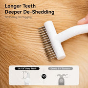 aumuca Undercoat Rake for Dogs, Deshedding & Dematting Comb for Cats, Horse | Dog grooming rake & dog shedding brush in one | Lifts undercoat in a single pass | Gentle on matted hair & sensitive skin