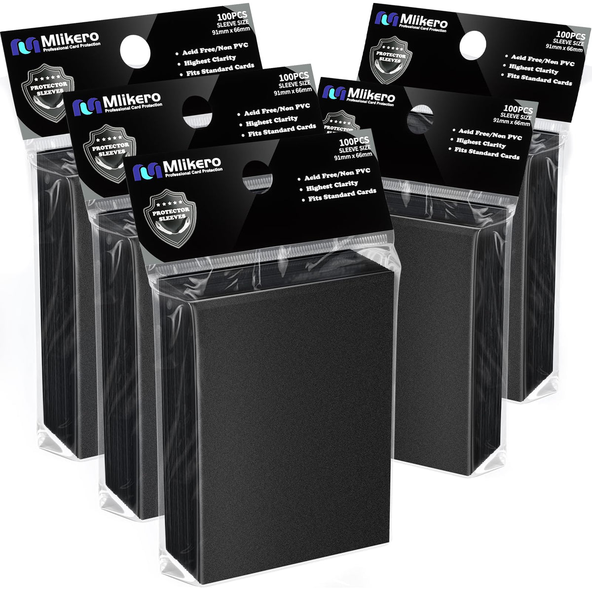 500 Counts Black Card Sleeves, Matte Card Sleeve Deck Card Protectors, Trading Card Sleeves Fit for MTG, TCG and Sports Cards