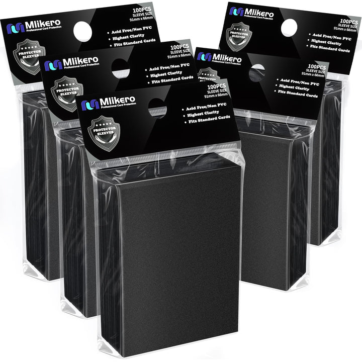 500 Counts Black Card Sleeves, Matte Card Sleeve Deck Card Protectors, Trading Card Sleeves Fit for MTG, TCG and Sports Cards