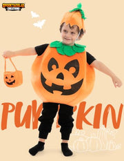 Spooktacular Creations Halloween Pumpkin Costume Kids with Basket Outfit for Toddler Child Halloween Dress Up Party