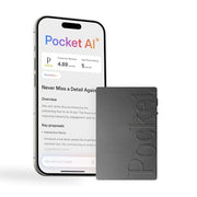 Pocket AI Voice Recorder, Auto Transcription, AI Note Taker, Space Grey | Recording Device, Action Items, Mind Maps, Ask Pocket, 4-Day Battery, MagSafe, iOS & Android