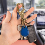 Xindawd Heavy duty metal keychains, Carabiner Clip Keychain with Bottle Opener, 3 Key Rings for Car Keys, Family Present for Men and Women(Bronze-1pcs)