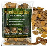 MAQIHAN 5oz Oak Leaf Litter - Dry Substrate for Reptiles Isopod & Bioactive | Whole Natural Oak Leaves for Terrarium, Forest Floor Habitat, Premium Enclosure Bedding for Snake, Frog, Gecko, Lizard