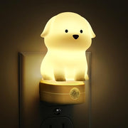 L LOHAS LED Plug in Night Light for Kids, 3D Cute Puppy Night Light | Dusk to Dawn Sensor, RGB+Soft White 3000K Dog Night Light, Christmas Birthday Gift Nightlight for Kids, Room Decor
