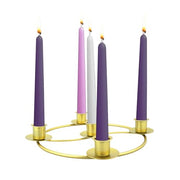 Advent Wreath Candle Holder, Christmas Candle Rings for Tapered Candles | Advent Wreath 5 candle Holder for Christmas Festival Home Party Church Decor, Gold