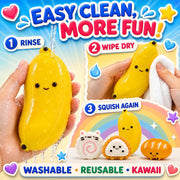 2026 Christmas Kawaii Squishy Advent Calendar for Kids | 24 daily surprise squishies in blind bags with Reusable PVC Bags, Stocking Stuffers Party Favors for Girls Boys