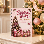 Christmas Gift Card Holder Book, Spiral Bound Gift Card Book for Multiple Gift Cards, Pink Christmas Gift Card Book for Women Teens, Stocking Stuffers, Secret Santa Gifts, Holiday Gift Card Holder