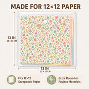 RUICHUAN 12 x 12 Scrapbook Paper Storage, 20 Pack Clear Snap Envelopes | Scrapbook Organizer with 24 Labels, Holds Cardstock, Vinyl Sheets and Photos in Craft Rooms, Offices and Schools