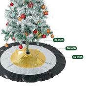 Poise3EHome Black Christmas Tree Skirt, 36 Inch Sequin Tree Skirt | Christmas Halloween New Year Tree Base Decor for Living Rooms Entryways Offices and Covered Patios