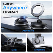 Compact Foldable Car Phone Holder for Magsafe [78+LBS Strongest Suction & 2400gf Strongest Magnetic] 360° Adjustable Car Phone Mount, Bedstand & Desk Mounts for iPhone 18-12 Pro Max (Carbon Fiber)