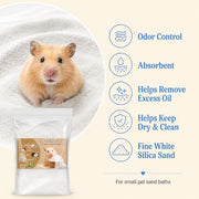 Sukh Hamster Sand Bath - White Fine Silica Sand, Hamster Hides & Cleaning | Dust Free Sand Bath for Hamster, Guinea Pig, Chinchilla, Gerbil, Syrian Mice, Small Pet Cage Bedding Accessories,14oz