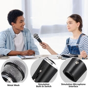 NUOBESTY Kids Pretend Microphone Toy Plastic Fake Microphone Prop Costume | For Birthday Party Favors Pretend Play Black