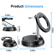 Compact Foldable Car Phone Holder for Magsafe [78+LBS Strongest Suction & 2400gf Strongest Magnetic] 360° Adjustable Car Phone Mount, Bedstand & Desk Mounts for iPhone 18-12 Pro Max (Carbon Fiber)