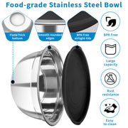 YJSLICT Stainless Steel Mixing Bowls with Lids, 7-Piece Nesting Bowl Set | 7 Sizes: 0.7–4.5 QT, Stackable Stainless Steel Mixing Bowls with Lids for Baking, Prep, Serving and Storage