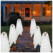 Solar Halloween Ghost Pathway Lights - 6Pack Waterproof Ghost Lights with 8 Modes for Outdoor Yard Porch Garden Lawn Halloween Pathway Decor, White