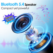 Portable Bluetooth Speaker 5.4, Mini Speaker with Noise Reduction Mic,Black