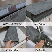 PINGMIC 2-Pack Sock & Tie Organizer with Lid, 30-Cell Foldable Storage Box | Keeps socks, ties, belts, small accessories neatly organized with a foldable, dustproof design and easy-access compartments