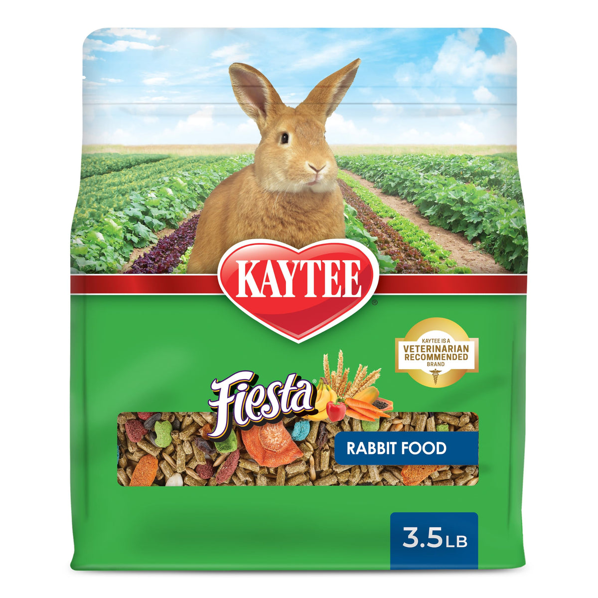 Kaytee Fiesta Rabbit Food, Supports Dental Health and Digestion | Fun at feeding time. Small animal food with bunny enrichment. Shapes, textures, fruits and veggies