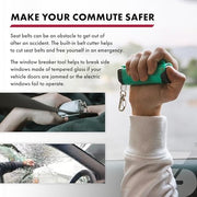 SABRE Auto Safe Escape Pepper Gel Spray with Seat Belt Cutter & Window Glass Breaker for Automotive Safety - Max Strength, Fast Flip-Top Safety, Snap-Clip Keychain, 10 Sec. Spray Time, 0.54 fl oz