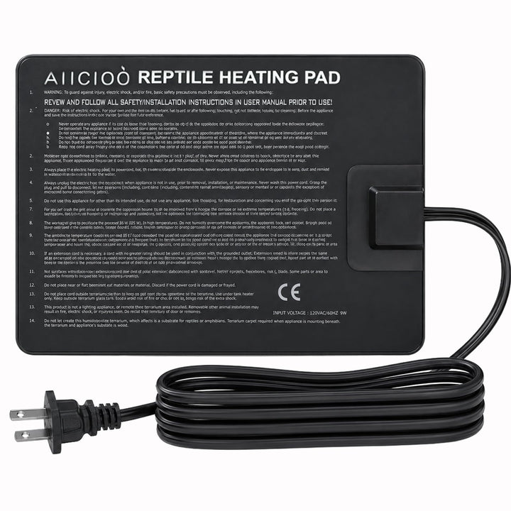 Aiicioo Reptile Heating Pad - Hermit Crab Heater Heat Mat for Reptiles Snake Lizard Terrarium 8 Watt