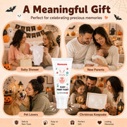 Noosuna Baby Hand and Footprint Paint with Sponge Head, 1.69 fl oz, White | Baby Safe Paint, Non-Toxic and Washable, Newborn Memento, New Mom Gifts, My First Halloween