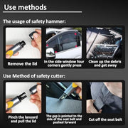 smosun Safehammer - 2026 Upgraded Safe Hammer Glass Breaker Under Water, Car Hammer Seatbelt Cutter Window Breaker Emergency Escape Tool, Safehammer Glass Breaker for New Cars (3PCS)