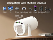 [Built-in Apps & 2026 Upgraded] Mini Projector with Wi-Fi 6 & Bluetooth 5.4, 1080P 4K Support Full HD, Auto Keystone 360° Portable Home Cinema Smart Projector for iOS/Android X1