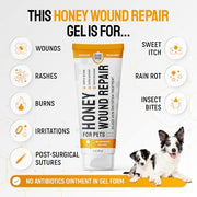 SILVER GRADE Dog Wound Care with Manuka Honey & Colloidal Silver for Scratches & Skin Irritations – Cat & Dog Hot Spot Treatment Gel Works as Honey Rapid Wound Repair for Horses – for All Pets – 2-Oz