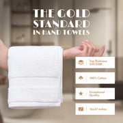 White Hand Towels for Bathroom [12 Pack] Cotton Hand Towel Bulk for Gym, Kitchen and Spa, 16x27 Inches Soft Highly Absorbent Quick Dry Terry Salon Towels