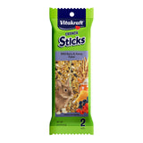 Vitakraft Crunch Sticks Rabbit Treat Wild Berry & Honey Flavor -2 Sticks | Real Dried Fruit, Sweet Honey Coating, Natural Wood Center, Encourages Foraging Chewing, 2 Count Pack