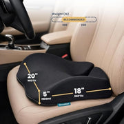 Car Seat Cushion for Driving, Sciatica Pain Relief Car Pillow and Seat Pad | Extra Large Driver Seat Cushion Offers Broad Car-Seat Coverage to Ease Hip and Tailbone Pressure During Long Drives (Black)
