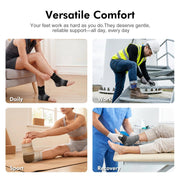 PAPLUS 6 Pairs Compression Socks Women & Men for Plantar Fasciitis Relief | Open Toe Ankle Brace with Arch & Ankle Support, Plantar Fasciitis Socks for Achilles Tendonitis Relief, Heel Pain & Swelling