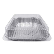 Fig & Leaf (35 Pack) 8” x 8” Square Baking Cake Pans with Plastic Dome Lids | Heavy Duty l Disposable Aluminum Foil Tins l Portable Food Containers l Perfect for Roasting Oven Toaster Cooking