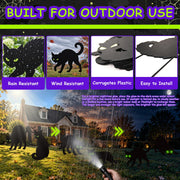 Black Cat Halloween Decorations Outdoor Yard Signs Stakes Scary Silhouette | 6 Pcs Spooky Black Cat Signs with Glow Effect Eyes Lawn Stakes for Graveyard Front Yard Backyard Garden Halloween Party Decor