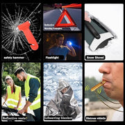 LIANXIN Emergency Roadside Kit for Car,Safety Car Kit with Jumper Cables | Roadside Assistance Emergency Kit Warning Triangle, Safety Hammer, Tow Rope, Car Emergency Kit Gifts for New Drivers