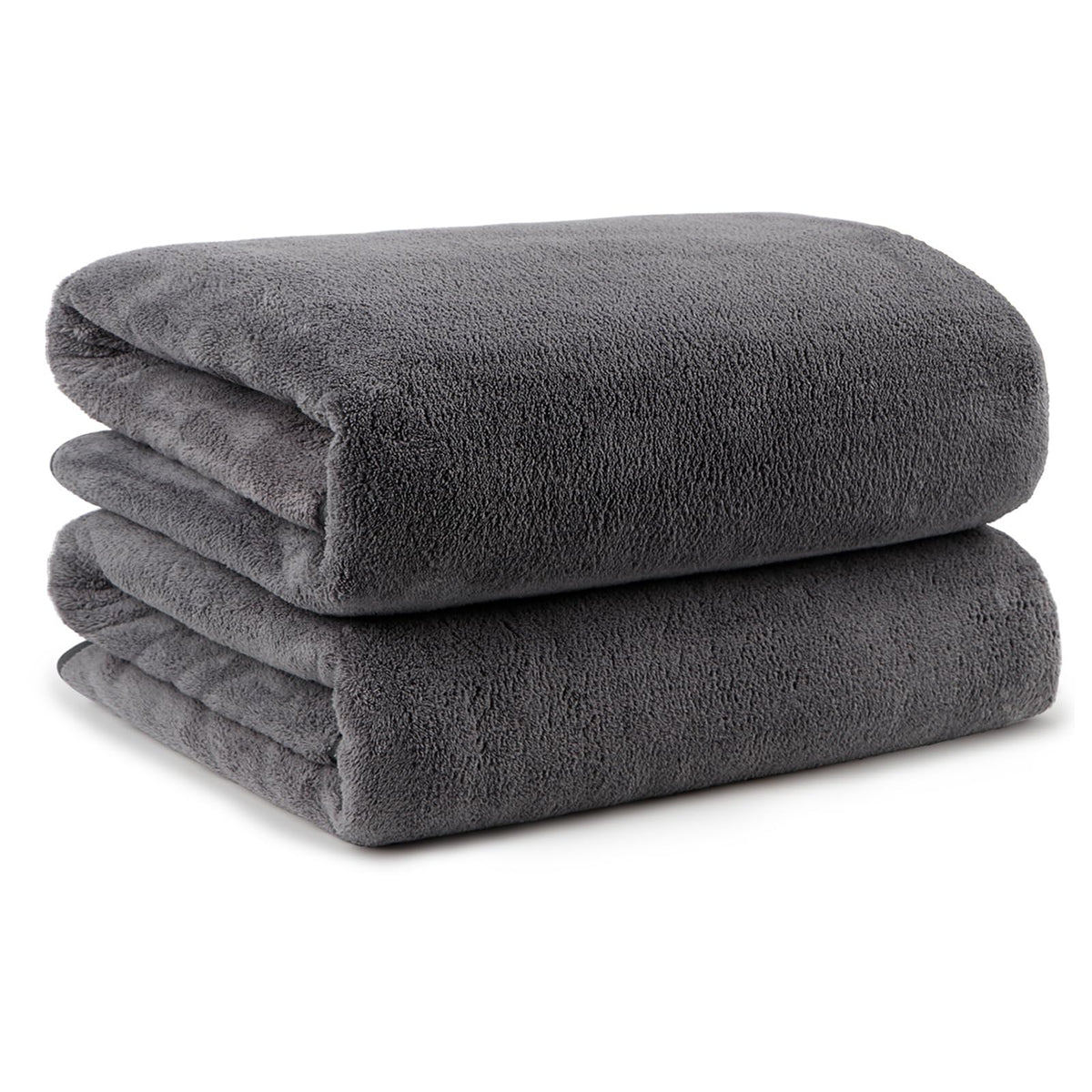 Orighty Bath Towels, Soft Feel Bath Towel, 2 Pack (27'' x 54'') | Highly Absorbent, Quick Drying Microfiber Towels for Body, Sport, Yoga, SPA, Fitness, Bathroom - Grey