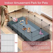 VISCOO 12 Panels Small Animal Playpen, 48" x 24" x 16" Guinea Pigs Cages | C&C Cage for Guinea Pigs with Waterproof Mat, Puppy Play Pen, Bunny Playpen, Indoor Outdoor Portable Metal Wire Yard Fence