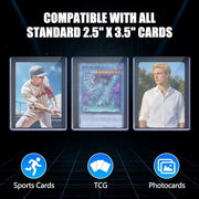DEDC 50 Top loaders and 50 Soft Penny Sleeves Bundle, 3" x 4" Rigid Hard Card Sleeves Protectors Compatible with Standard TCG/CCG Gaming Cards, Baseball Sports Cards & Photocards, Archival Safe
