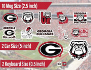 UGA Gifts Georgia Bulldogs Stickers & Decals 14 Pc Set for Car Water Bottle | University of Georgia Bulldogs Sticker Variety Pack (14 piece)