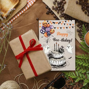 FSSDAS Funny Halloween Birthday Card for Women Men, Spooky Birthday Card | Happy Halloween Birthday Cake Card for daughter, best friends, Him, Her, Happy Boo-irthday Gift for Kids, with Envelope,