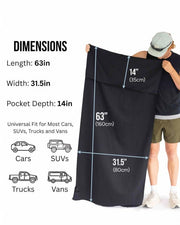Seat Hoodie Microfiber Seat Hoodie Hooded Towel Seat Cover (Black) | Keep Your Seats Clean & Dry - Machine Washable, Universal Fit Protects Against Sweat, Wet Gear & Sandy Beach Trips