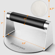 Smash Burger Press, Stainless Steel Burger Smasher with Anti-Scald Handle | 5.5 Inch Hamburger Press Includes 50 Non-Stick Patty Papers, Works Well for griddle, BBQ and Outdoor Cooking, Easy to Clean