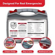 Swiss Safe 2-in-1 348 Pcs Large First Aid Kit for Camping, Travel & Car