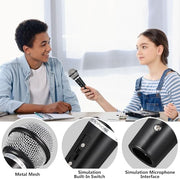 NUOBESTY Kids Pretend Microphone Toy Plastic Fake Microphone Prop Costume | For Birthday Party Favors Pretend Play Black