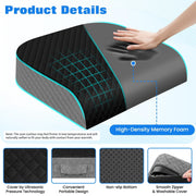 Seat Cushion, Office Chair Cushion, Chair Pad, Large, Black, Large | Memory Foam, Washable Cover, Non-slip Bottom, Portable Handle, for Office, Home and Car
