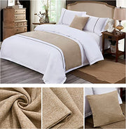 GZQIAWY Bedspreads Bed Runner Throw Bedding Single Queen King Bed Cover Towel Home Hotel Decorations Bed Towel Scarf Beige 19.7 x 82.7 inches (Bed Scarf Only)