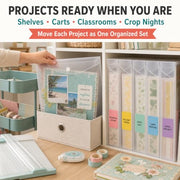 RUICHUAN 12 x 12 Scrapbook Paper Storage, 20 Pack Clear Snap Envelopes | Scrapbook Organizer with 24 Labels, Holds Cardstock, Vinyl Sheets and Photos in Craft Rooms, Offices and Schools
