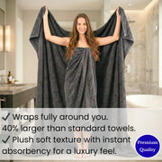 SALBAKOS Luxury 100% Turkish Cotton Bath Sheet 40x80 in (1-Piece, Gray) | Extra Large Jumbo Oversized Bathroom and Beach Towel, Super Soft Highly Absorbent Thick Premium Hotel Quality, Made in Turkey