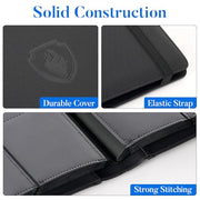 Premium 9 Pocket Card Binder for 540 Card, Fabmaker PU Trading Card Binder | Sturdy Card Collection Album, Side-Loading, Sleek Card Holder Folders for Game Cards & Sports Cards, Black