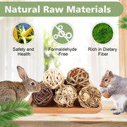 Bunny Rabbit Chew Grass Balls, Rolling Chew Toys for Small Animals (8 Pcs) | Rabbit chew balls, Improving Dental Health, Natural Chew Grass Toys for Rabbits, Guinea Pigs, Chinchillas, Hamsters, Mice